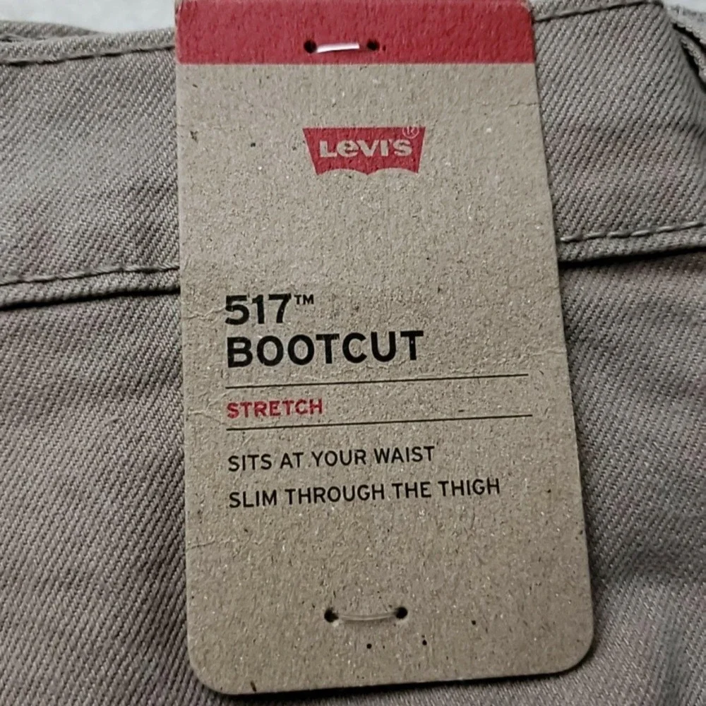 Levis 517 Jeans Mens 35x30 Beige Slim Fit Bootcut Stretch Denim Zip Fly Pants